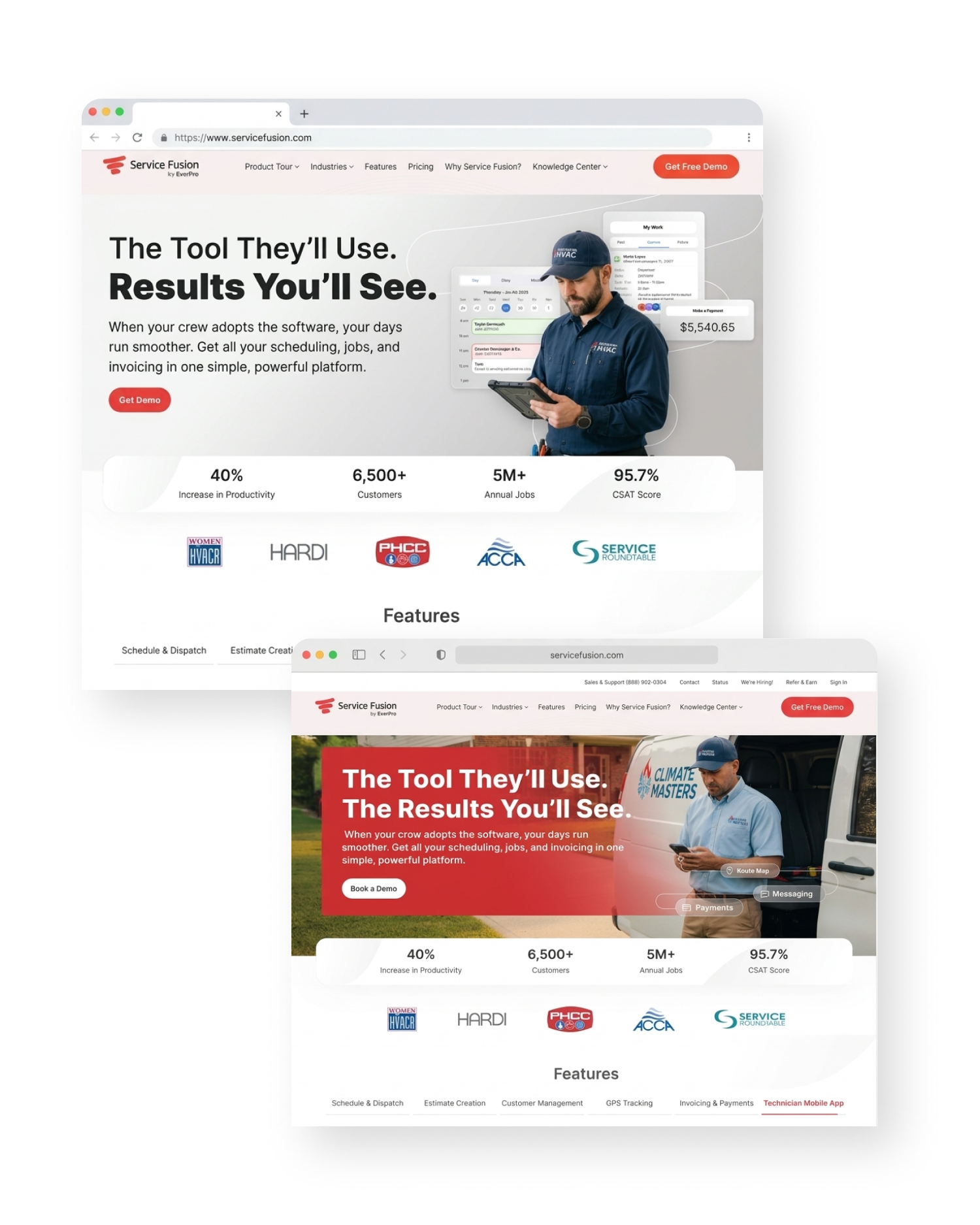 Service Fusion — refreshed creative